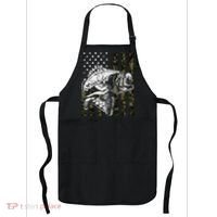 Fishing Camouflage American Flag Fisherman Apron thumb 0