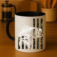 Fishing Camouflage American Flag Fisherman Coffee Mug thumb 4