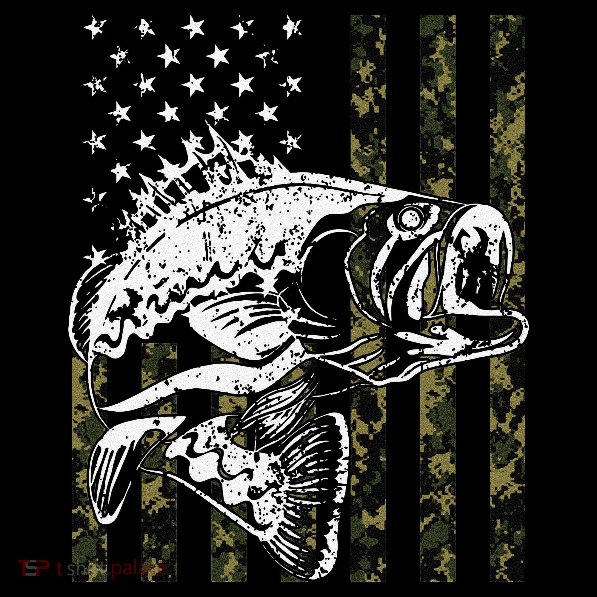 Fishing Camouflage American Flag Fisherman Coffee Mug