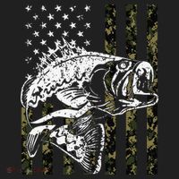 Fishing Camouflage American Flag Fisherman Beanie thumb 2