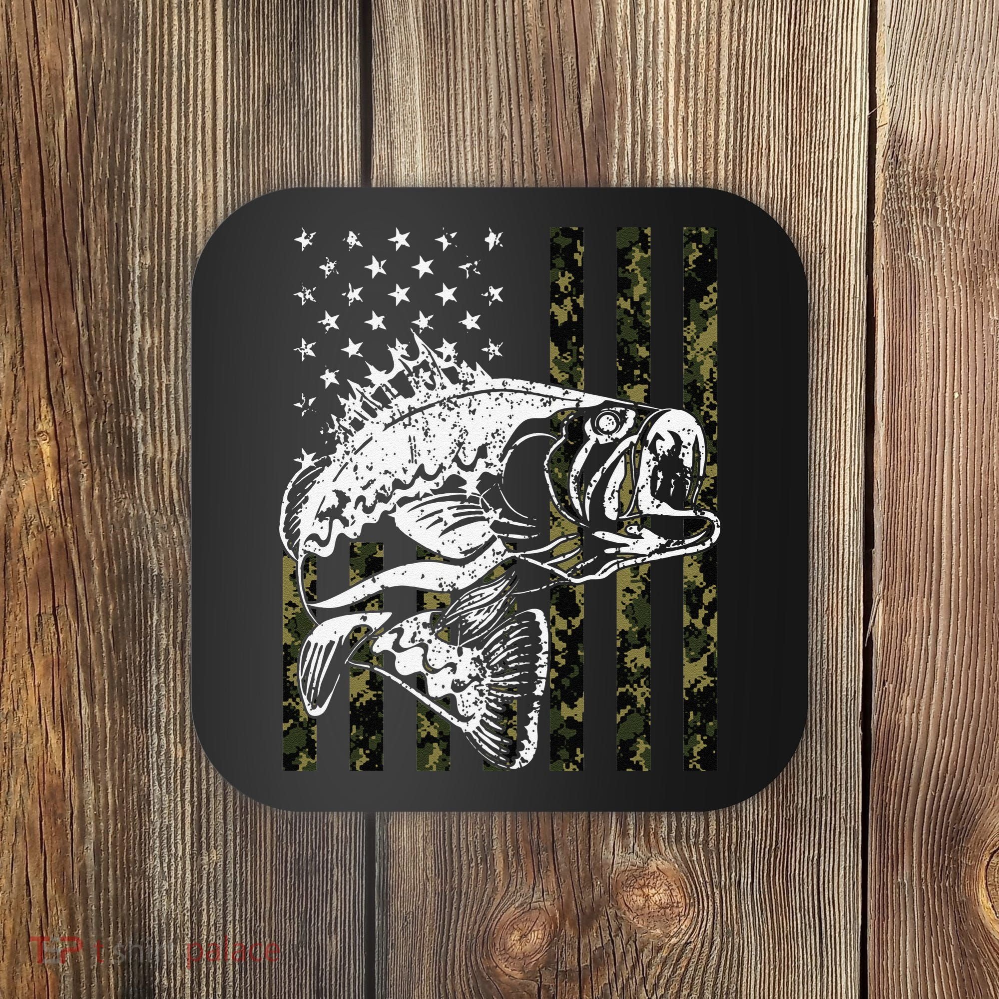 Fishing Camouflage American Flag Fisherman Coaster