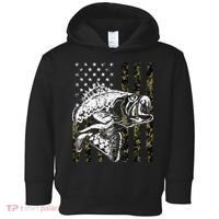 Fishing Camouflage American Flag Fisherman Toddler Hoodie thumb 0