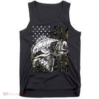 Fishing Camouflage American Flag Fisherman Tank Top thumb 0