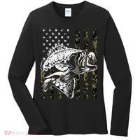 Fishing Camouflage American Flag Fisherman Women's Long Sleeve Shirt thumb 0