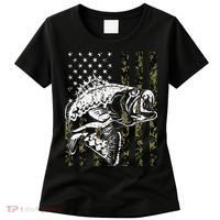 Fishing Camouflage American Flag Fisherman Women's T-Shirt thumb 0