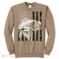 Fishing Camouflage American Flag Fisherman Sweatshirt thumb 0