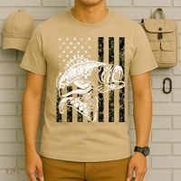Fishing Camouflage American Flag Fisherman T-Shirt thumb 6