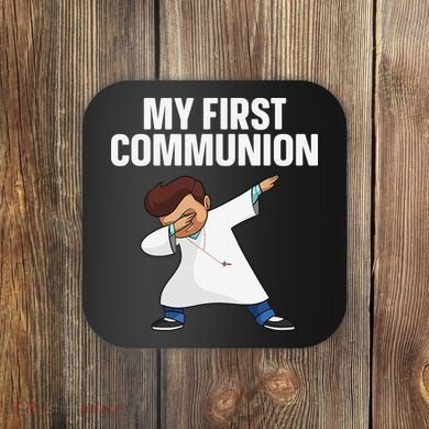 First Communion Art For 1st Holy Communion Coaster