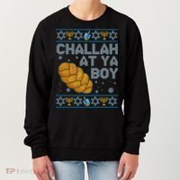 Funny Challah At Ya Boy Ugly Hanukkah Sweater Women's Sweatshirt thumb 0