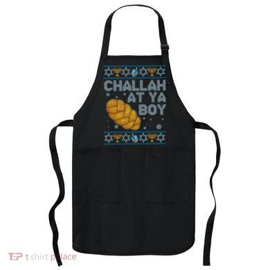 Funny Challah At Ya Boy Ugly Hanukkah Sweater Apron
