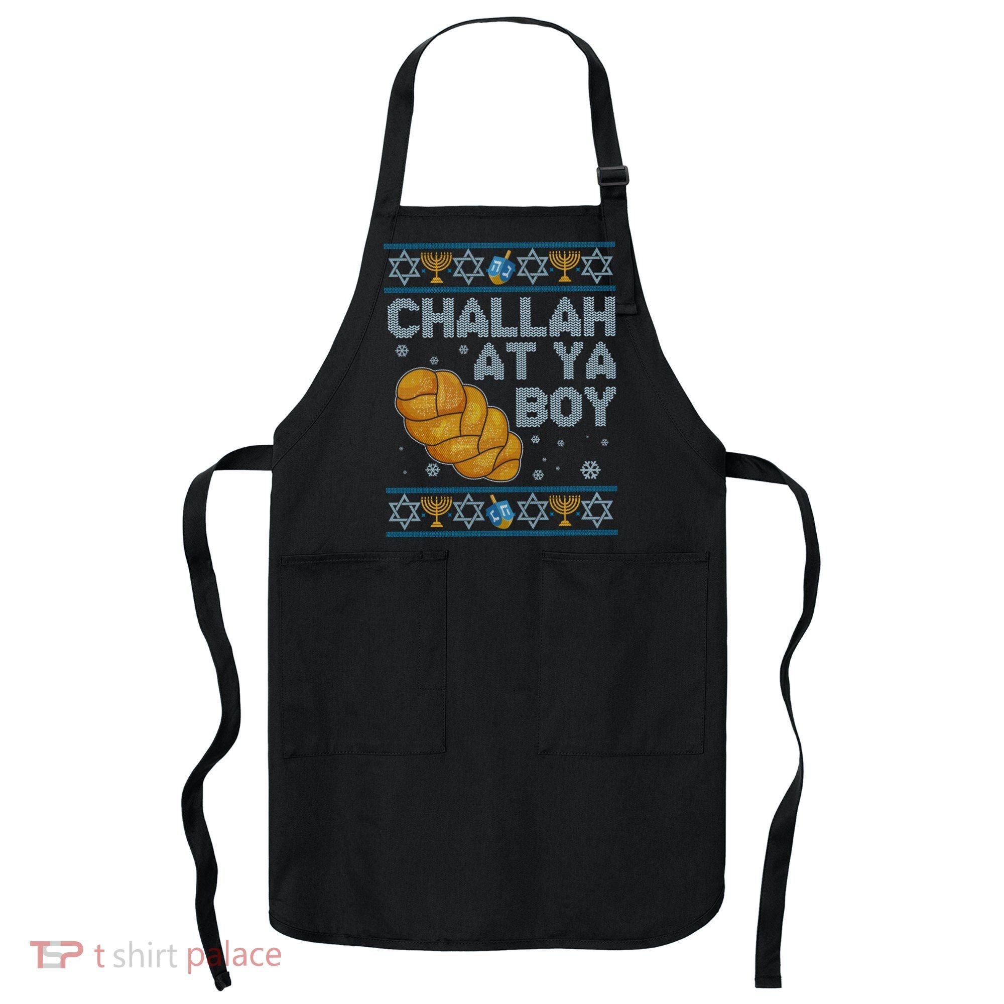 Funny Challah At Ya Boy Ugly Hanukkah Sweater Apron