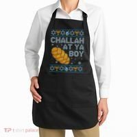 Funny Challah At Ya Boy Ugly Hanukkah Sweater Apron thumb 2