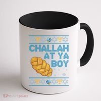 Funny Challah At Ya Boy Ugly Hanukkah Sweater Coffee Mug thumb 1