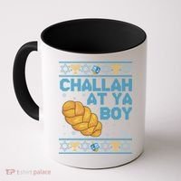 Funny Challah At Ya Boy Ugly Hanukkah Sweater Coffee Mug thumb 0