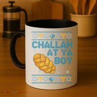 Funny Challah At Ya Boy Ugly Hanukkah Sweater Coffee Mug thumb 4