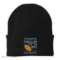 Funny Challah At Ya Boy Ugly Hanukkah Sweater Beanie thumb 0