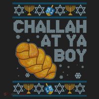 Funny Challah At Ya Boy Ugly Hanukkah Sweater Beanie thumb 2