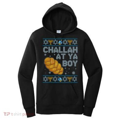 Funny Challah At Ya Boy Ugly Hanukkah Sweater Women's Hoodie