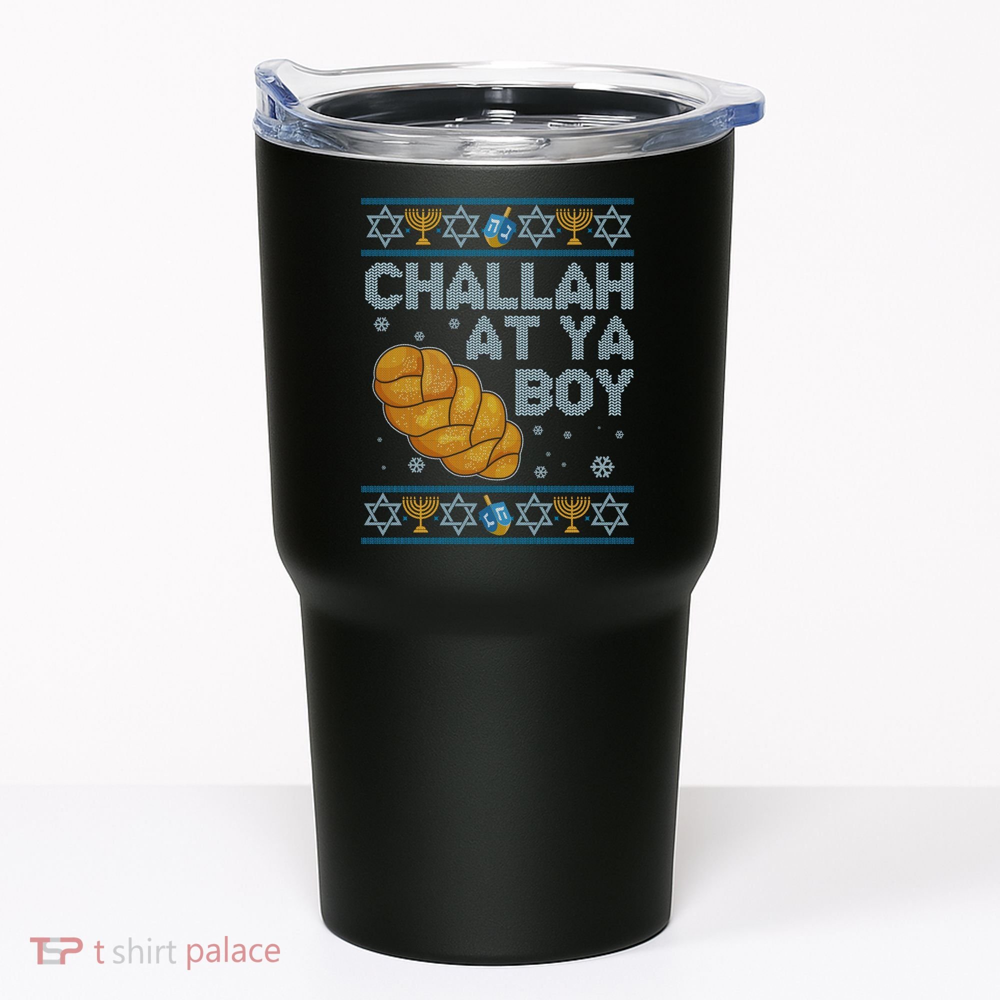 Funny Challah At Ya Boy Ugly Hanukkah Sweater Tumbler