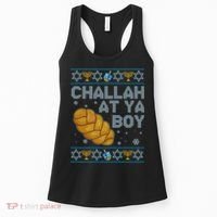 Funny Challah At Ya Boy Ugly Hanukkah Sweater Women's Tank Top thumb 0
