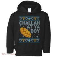 Funny Challah At Ya Boy Ugly Hanukkah Sweater Toddler Hoodie thumb 0