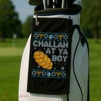 Funny Challah At Ya Boy Ugly Hanukkah Sweater Golf Towel thumb 2