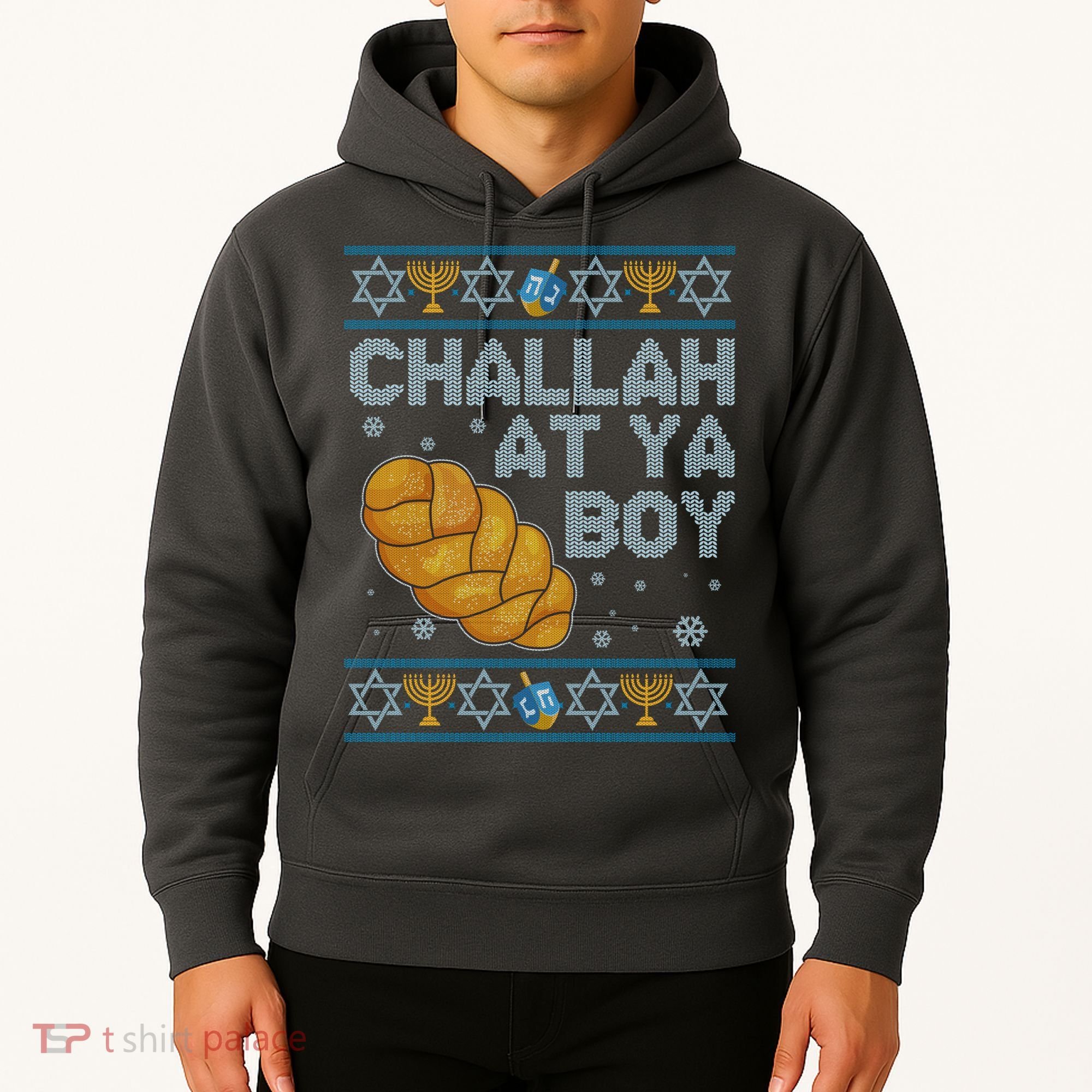 Funny Challah At Ya Boy Ugly Hanukkah Sweater Hoodie