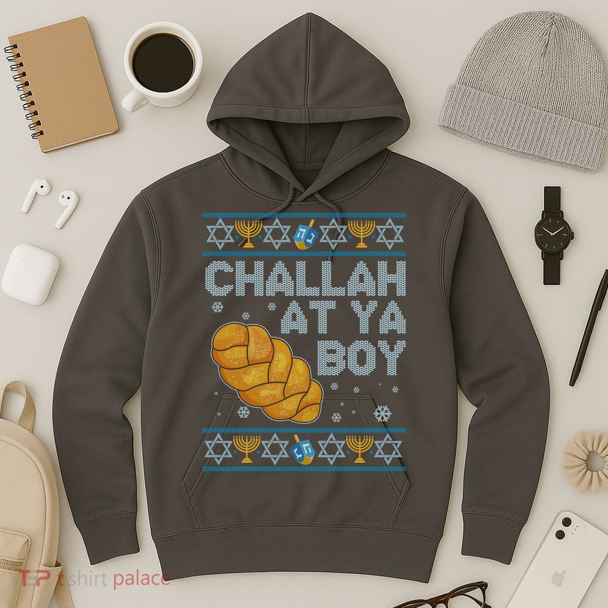 Funny Challah At Ya Boy Ugly Hanukkah Sweater Hoodie