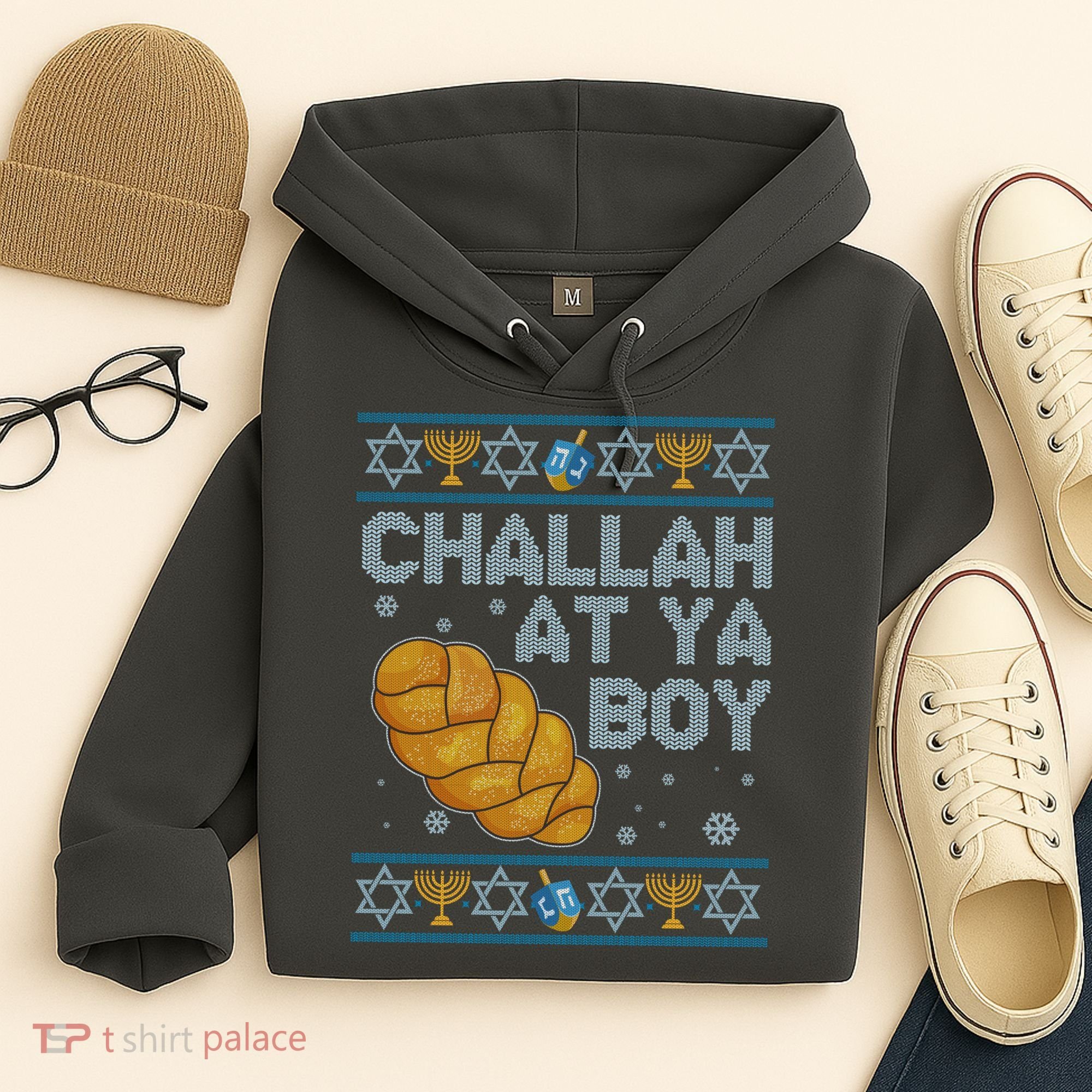 Funny Challah At Ya Boy Ugly Hanukkah Sweater Hoodie
