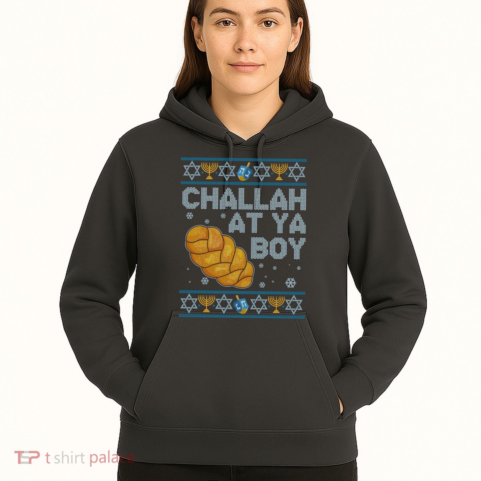 Funny Challah At Ya Boy Ugly Hanukkah Sweater Hoodie