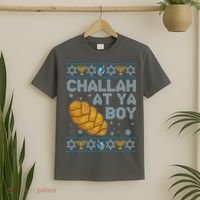 Funny Challah At Ya Boy Ugly Hanukkah Sweater T-Shirt thumb 2