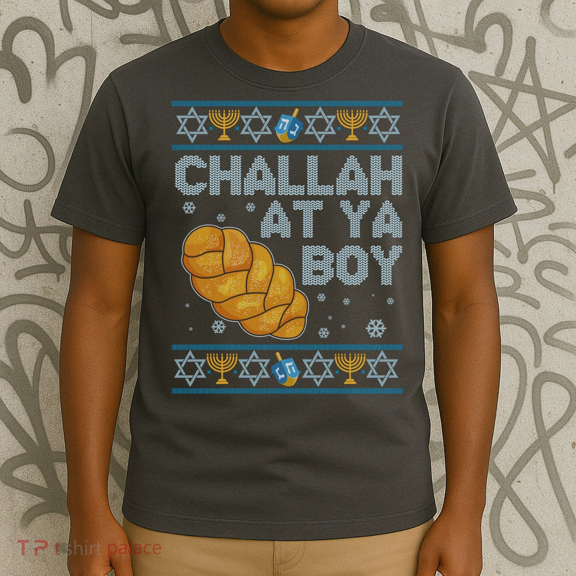Funny Challah At Ya Boy Ugly Hanukkah Sweater T-Shirt