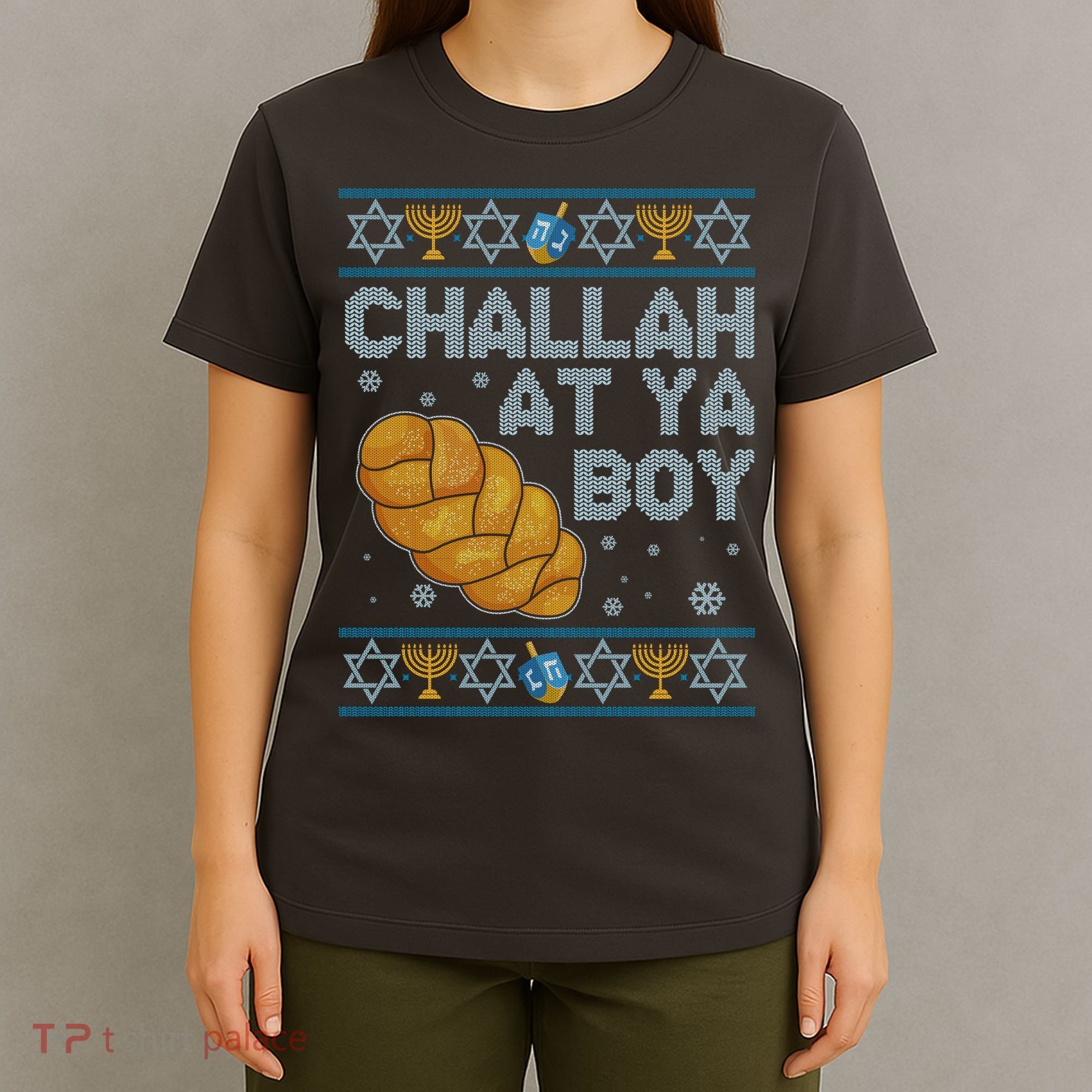Funny Challah At Ya Boy Ugly Hanukkah Sweater T-Shirt