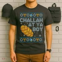 Funny Challah At Ya Boy Ugly Hanukkah Sweater T-Shirt thumb 6
