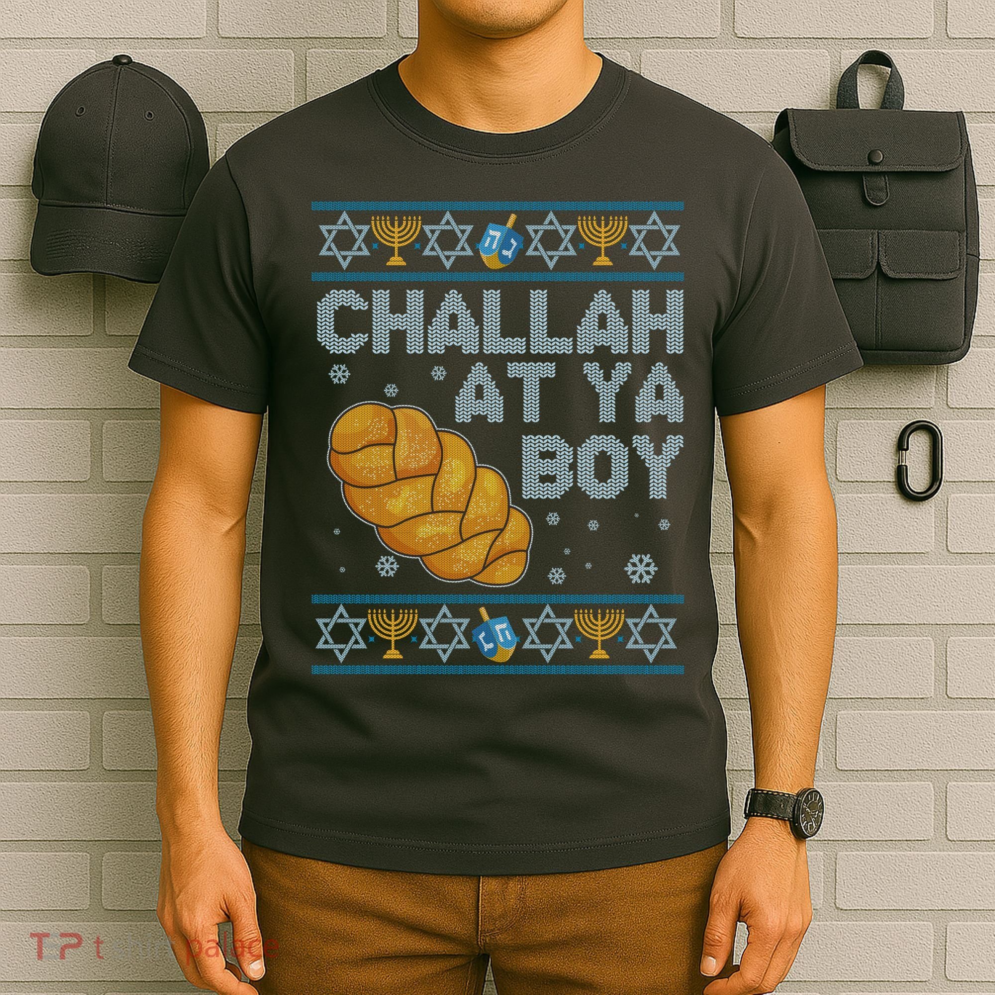 Funny Challah At Ya Boy Ugly Hanukkah Sweater T-Shirt