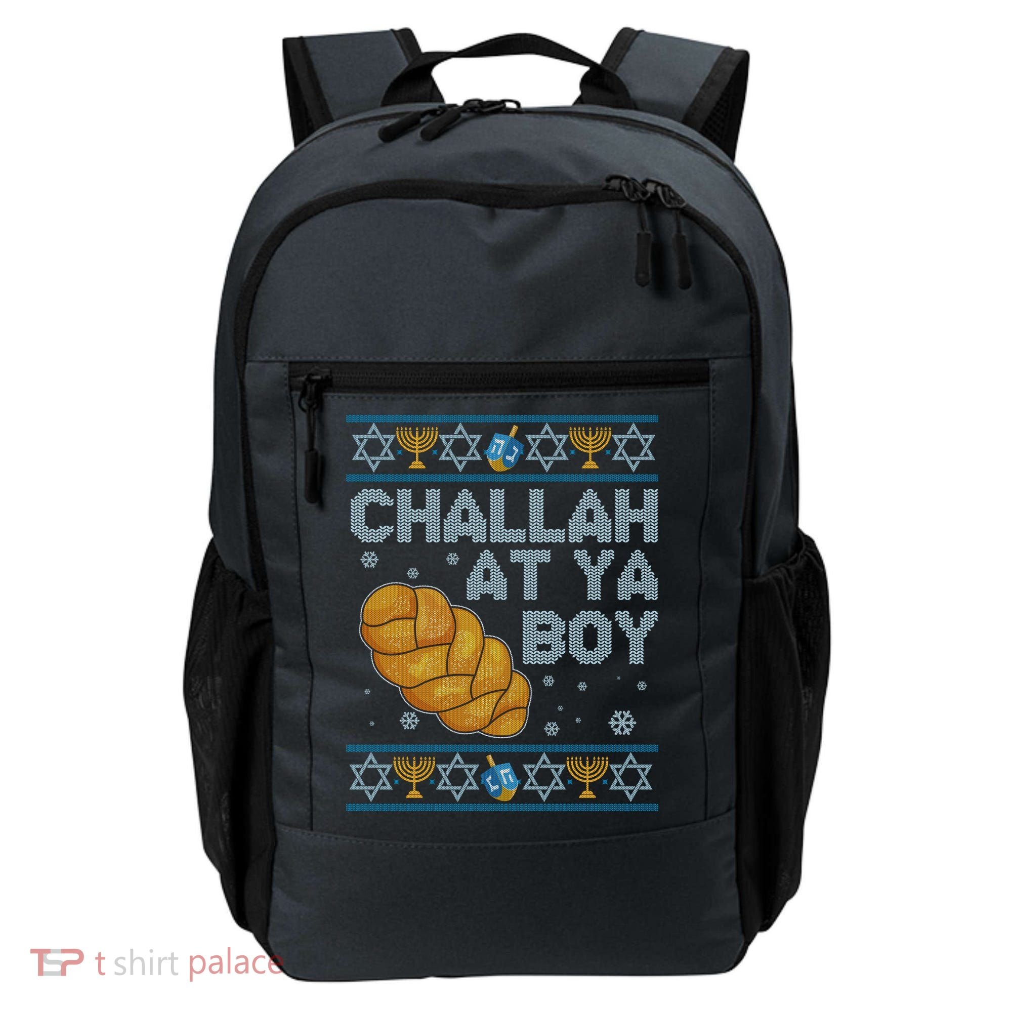 Funny Challah At Ya Boy Ugly Hanukkah Sweater Backpack