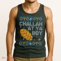 Funny Challah At Ya Boy Ugly Hanukkah Sweater Tank Top thumb 3