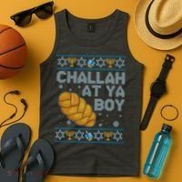 Funny Challah At Ya Boy Ugly Hanukkah Sweater Tank Top thumb 4