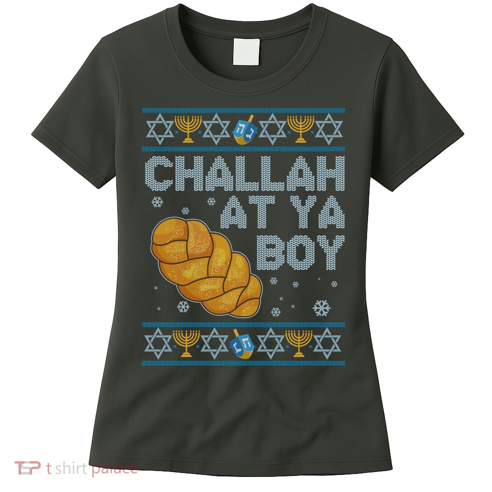 Funny Challah At Ya Boy Ugly Hanukkah Sweater Women's T-Shirt