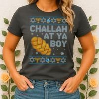 Funny Challah At Ya Boy Ugly Hanukkah Sweater Women's T-Shirt thumb 2