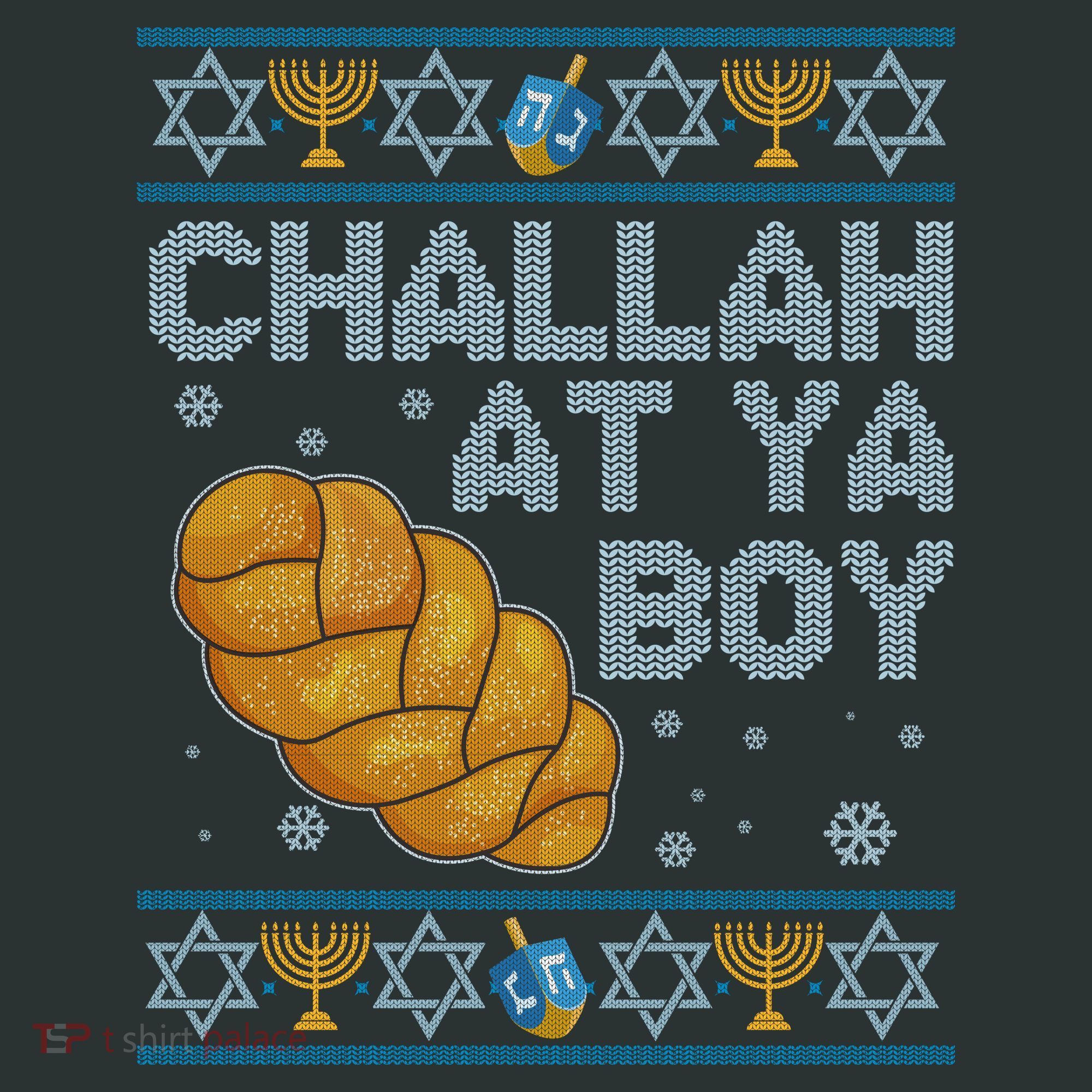 Funny Challah At Ya Boy Ugly Hanukkah Sweater Kids Hoodie