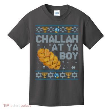 Funny Challah At Ya Boy Ugly Hanukkah Sweater Kids T-Shirt