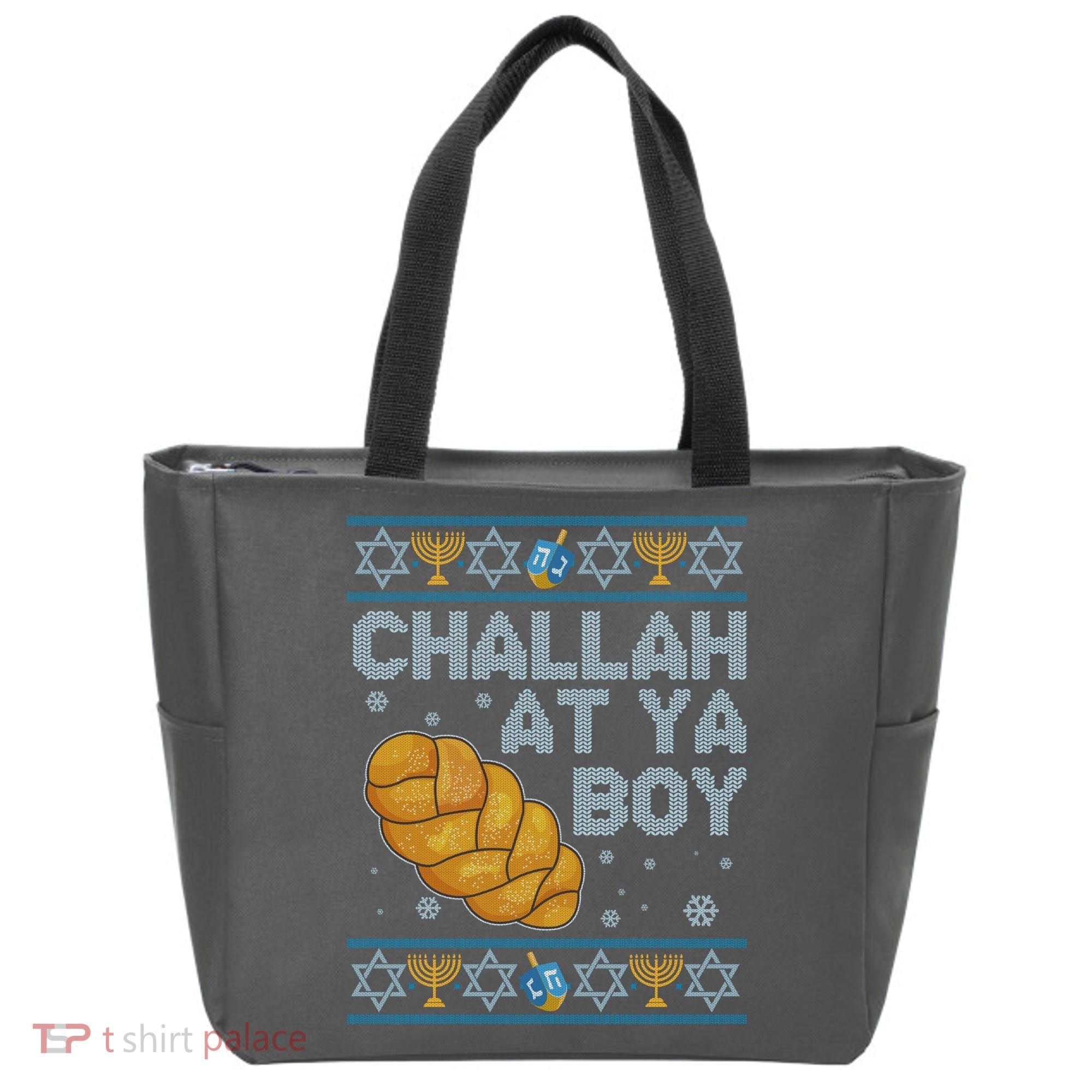 Funny Challah At Ya Boy Ugly Hanukkah Sweater Tote Bag