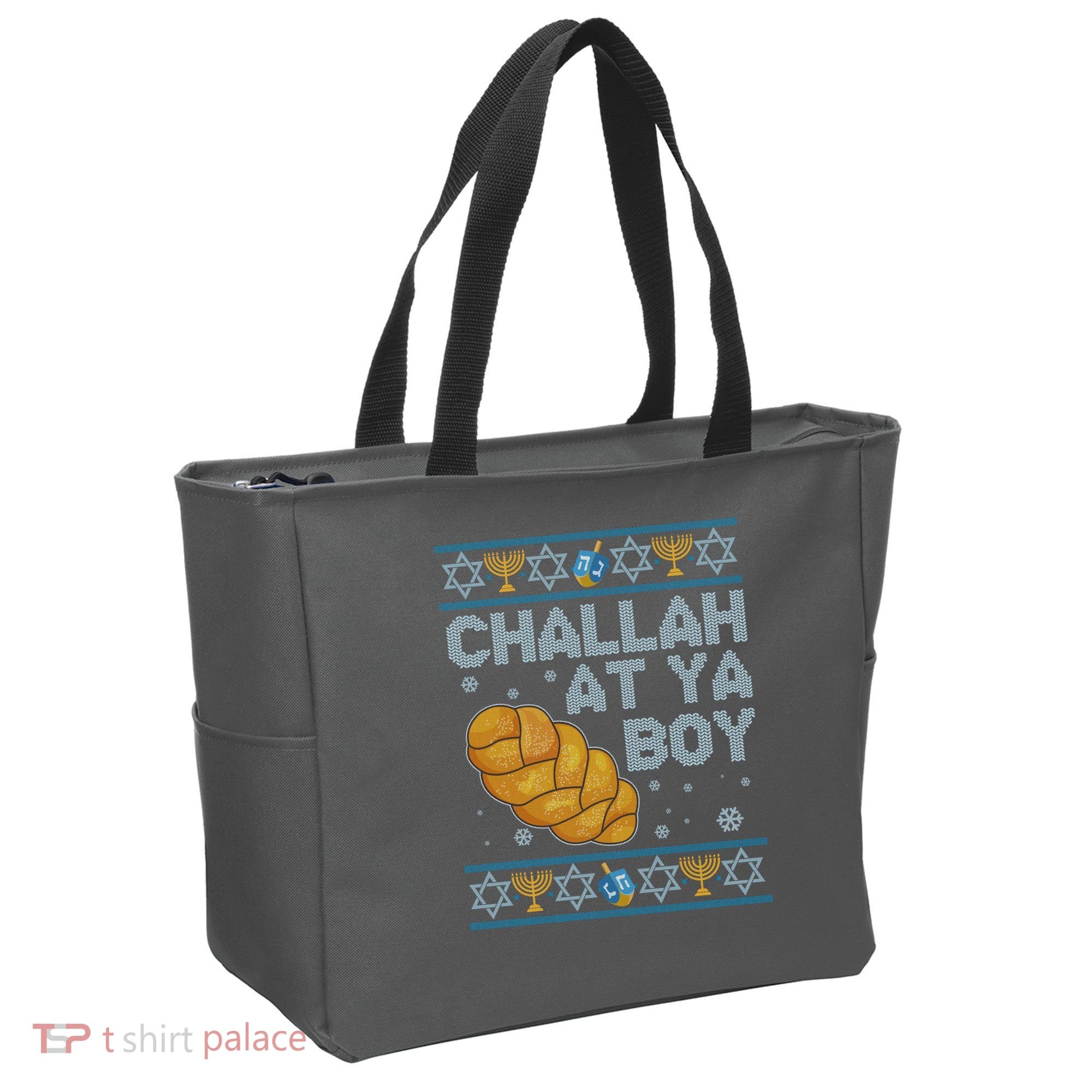 Funny Challah At Ya Boy Ugly Hanukkah Sweater Tote Bag
