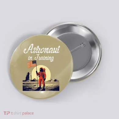 Funny Cosmic Astronaut in Training for Space Missions Button