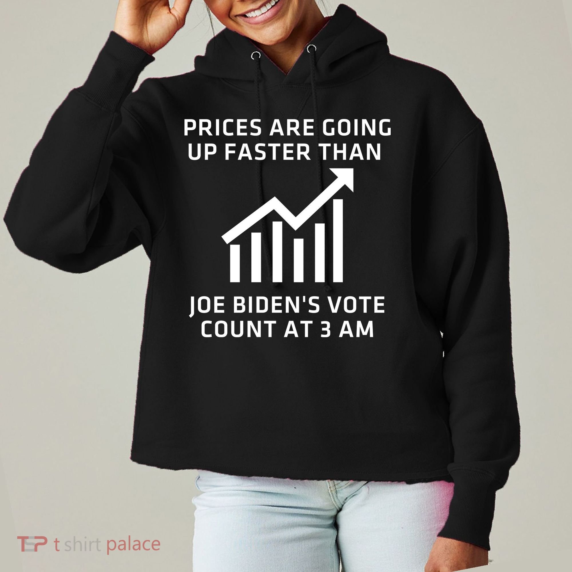 Funny Conservative Anti Joe Biden Inflation Ladies Heavyweight Boxy Pullover Hoodie
