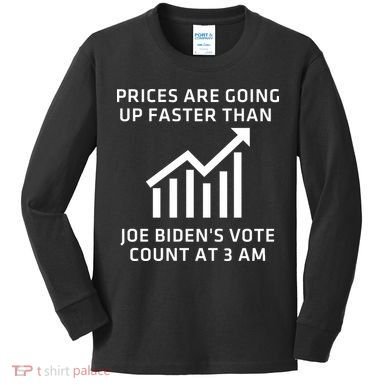 Funny Conservative Anti Joe Biden Inflation Kids Long Sleeve Shirt