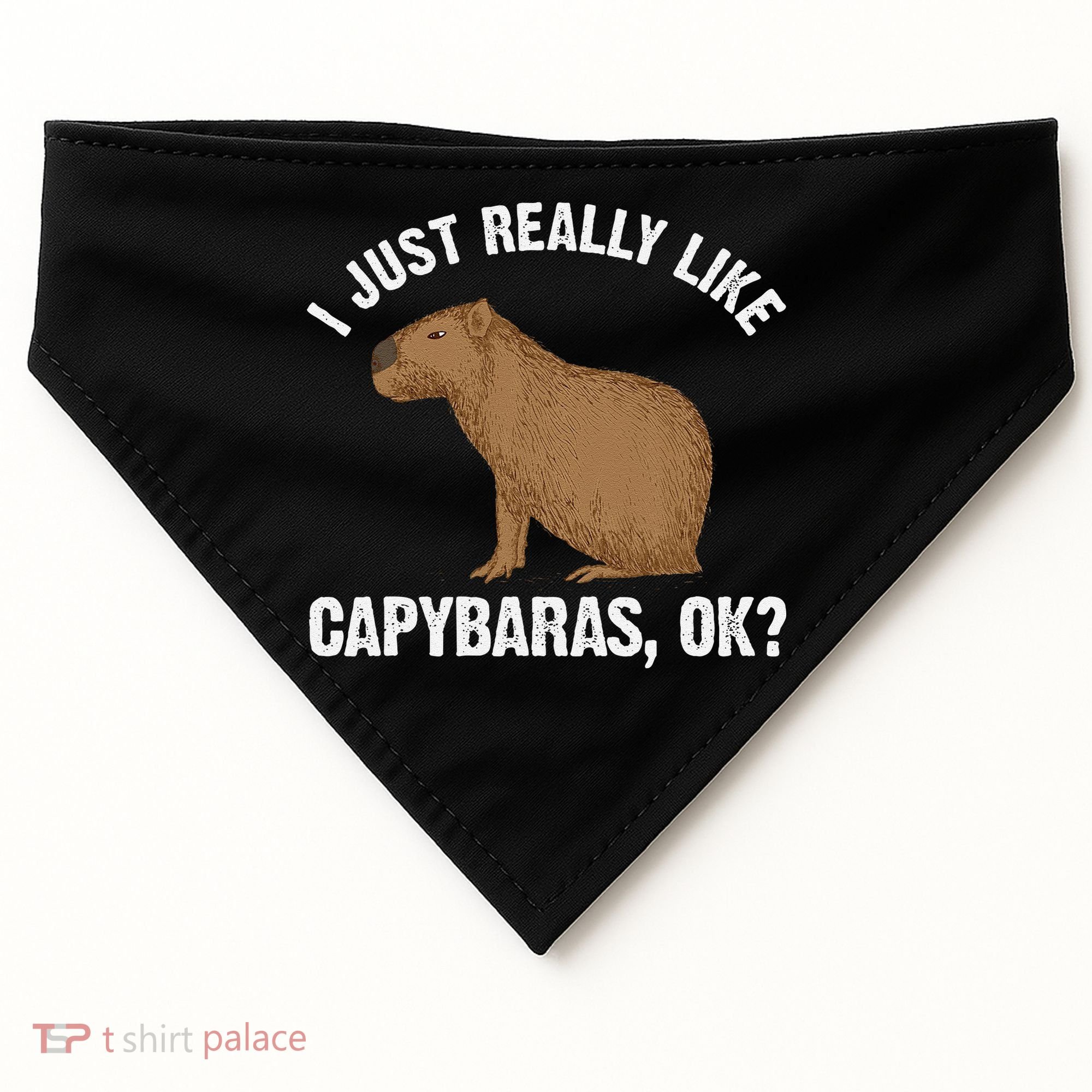 Funny Capybara Art For Rodent Capybara Lover USA-Made Doggie Bandana