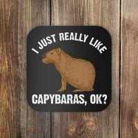 Funny Capybara Art For Rodent Capybara Lover Coaster thumb 0