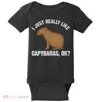 Funny Capybara Art For Rodent Capybara Lover Baby Bodysuit thumb 0